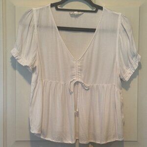 Hippie Rose White Blouse Top sz Medium